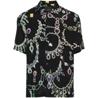 john richmond chemise à imprimé jewelry-stones - noir