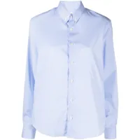 sporty & rich chemise en coton à logo brodé - bleu