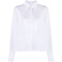 victoria beckham chemise en popeline à logo brodé - blanc