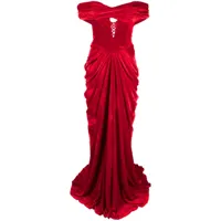 ana radu robe corset à coupe longue - rouge