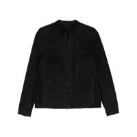 salvatore santoro veste en daim à fermeture zippée - noir