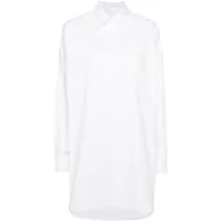 moschino robe-chemise en coton biologique à patch logo - blanc