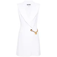 moschino robe courte à chaîne cœur - blanc