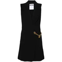 moschino robe courte à boutonnière croisée - noir