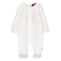 aigner kids pyjama en coton à logo imprimé - blanc