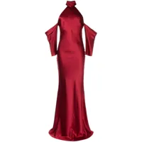 michelle mason robe drapée à dos-nu - rouge