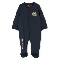 aigner kids pyjama en coton à logo imprimé - bleu
