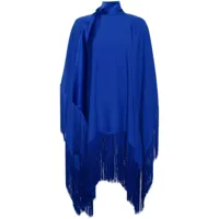 taller marmo robe courte à franges - bleu