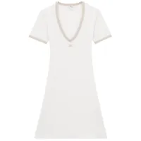 courrèges robe courte à patch logo - blanc
