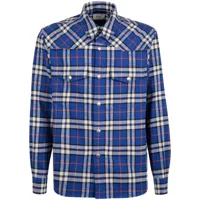 bally chemise en coton à carreaux - bleu