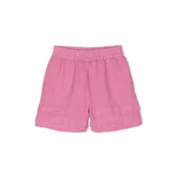 by walid x kindred short en lin à ourlet superposé - rose
