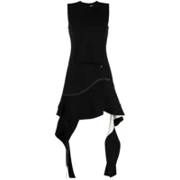 simkhai robe asymétrique à design sans manches - noir