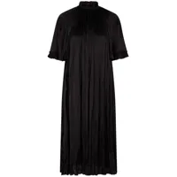 rabanne robe mi-longue à col montant - noir
