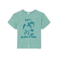 re/done t-shirt à imprimé earth - vert