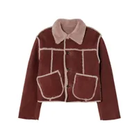 re/done veste en peau lainée à design réversible - marron