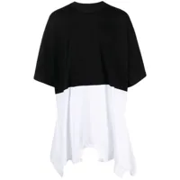 mm6 maison margiela robe mi-longue à design colour block - noir