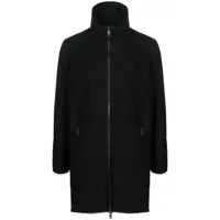 giorgio brato manteau zippé en peau lainée - noir