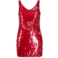 staud robe courte eclipse à ornements en sequins - rouge