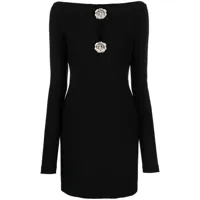 blumarine robe courte à détail de broche - noir