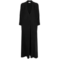 p.a.r.o.s.h. robe longue en soie à coupe évasée - noir