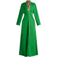 ferragamo robe longue à manches longues - vert