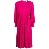nissa robe mi-longue à jupe plissée - rose
