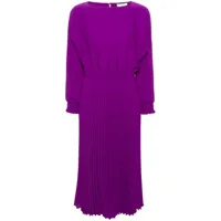 nissa robe mi-longue à design plissé - violet
