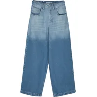 dion lee low-rise wide-leg jeans - bleu