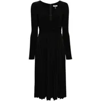nissa robe mi-longue à design plissé - noir