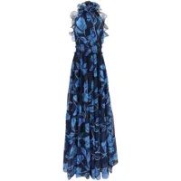 patbo robe longue à dos ouvert - bleu