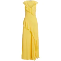 polo ralph lauren robe à volants - jaune