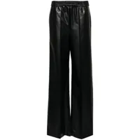 wolford pantalon en cuir artificiel à taille élastiquée - noir