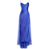 maria lucia hohan robe longue lively à design plissé - bleu