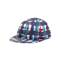 chanel pre-owned casquette en tweed à logo appliqué (années 2000) - multicolore