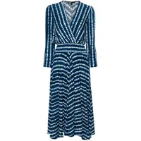 maje robe asymétrique à motif abstrait - bleu