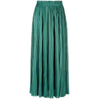 ulla johnson jupe mi-longue plissée à fini satiné - vert