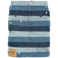 moschino jeans minijupe en jean à empiècements - bleu