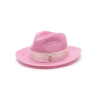 maison michel chapeau henrietta à plaque logo - rose
