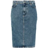 moschino jupe en jean à applique logo - bleu
