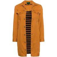 jean paul gaultier pre-owned robe-chemise courte à design superposé (années 1980) - orange