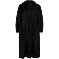 simone rocha manteau à appliques fleurs - noir