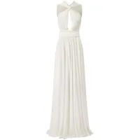 giambattista valli robe longue laced à détail noué - blanc