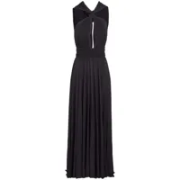giambattista valli robe longue laced à détail noué - noir