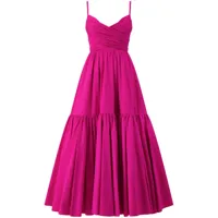 giambattista valli robe longue évasée à détails de fronces - rose