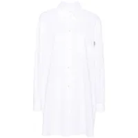 moschino jeans robe-chemise en coton - blanc