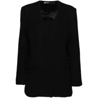 bimba y lola veste en tweed à design sans col - noir