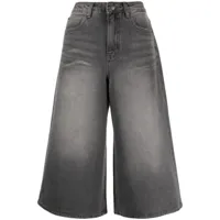 low classic short en jean à coupe ample - noir