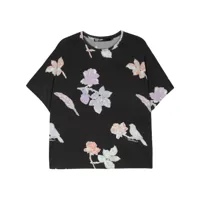 bimba y lola t-shirt à fleurs - noir