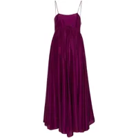 forte forte robe longue en soie à taille empire - violet