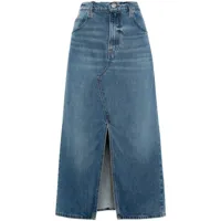 frame jupe en jean midaxi à coupe mi-longue - bleu